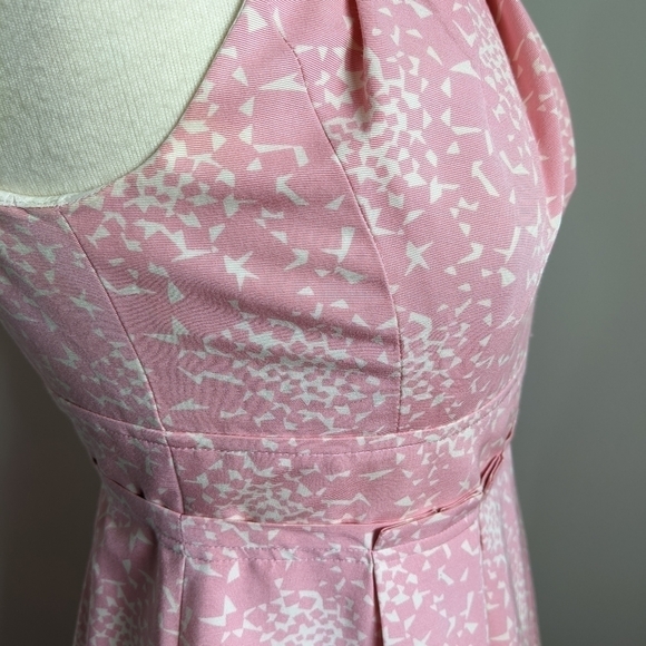 SHOSHANNA Pink Silk Blend Retro Midi Dress 4 50s Mod Twee Fit & Flare - Picture 6 of 11